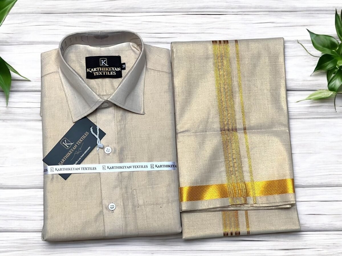 Mens Tissue Plain Jari Combo - Image 3